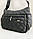 Стильна стьобана жіноча сумка, дута, плащівка чорна, фото 2