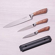 Набор кухонных ножей Kamille 4 предмета в подарочной упаковке (3 ножа+магнитный держатель), фото 2