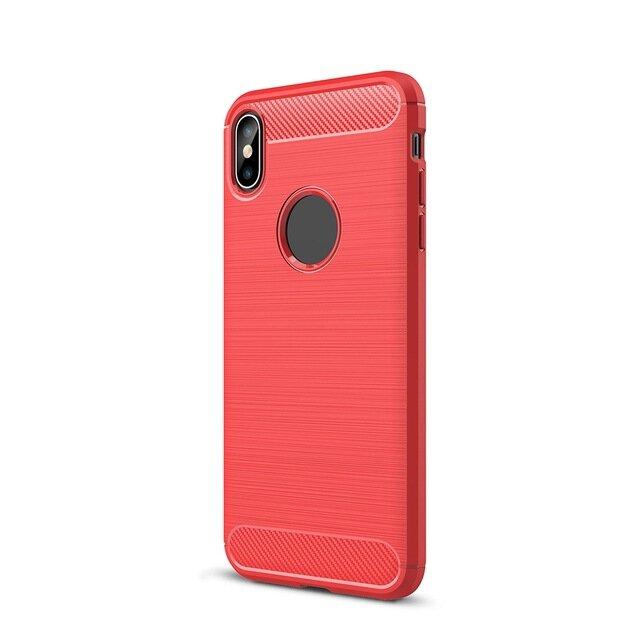 

Чехол STR Stripe Carbon Fiber TPU Case for iPhone X/Xs - Red