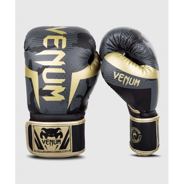 

Перчатки Venum Elite Boxing Gloves Dark camo/Gold, Серый