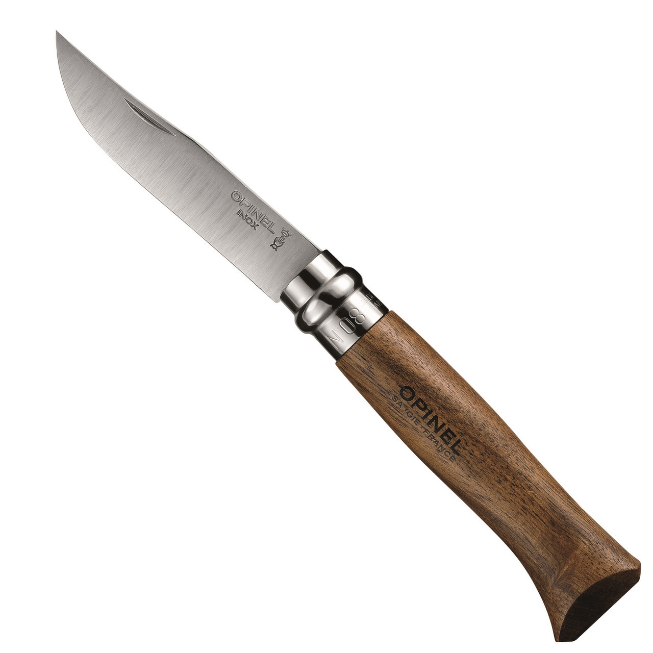 

Туристический Нож Opinel (Опинель) Inox Lux Walnut №8 VRI Орех (000648/002022), Коричневый