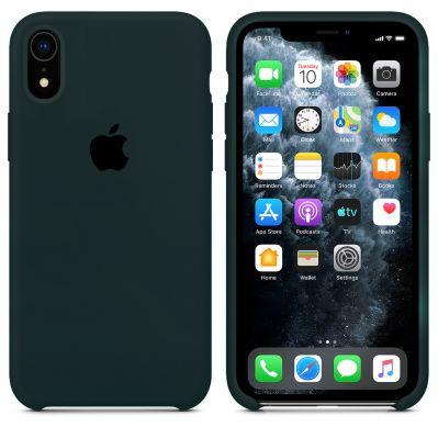 

Чехол силиконовый на айфон Silicone Case для iPhone XR forest green зеленый лес