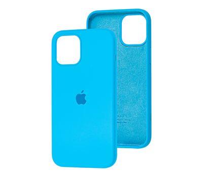 

Чехол силиконовый на айфон Silicone Case для iPhone 12 / 12 Pro закрытый низ blue синий