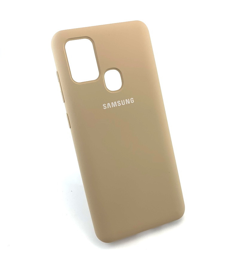 

Чехол для Samsung A21s, A217 накладка противоударный силиконовый Silicone Cover бежевый