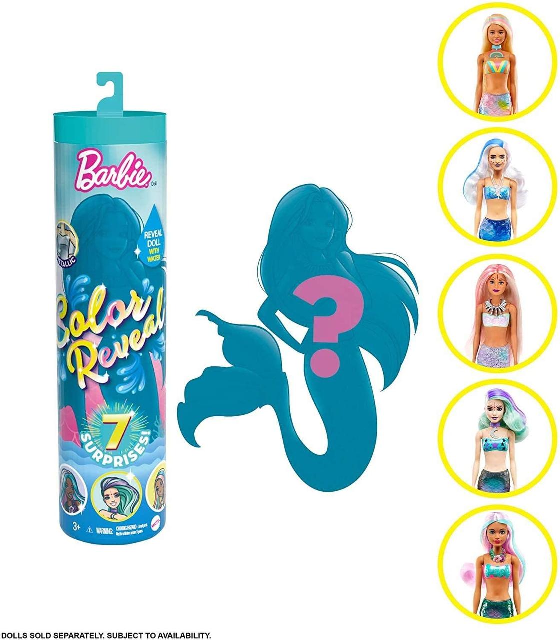 

Кукла Барби-сюрприз Колор Ревил цветное перевоплощение русалка Barbie Color Reveal Doll Mermaid русалочка 4