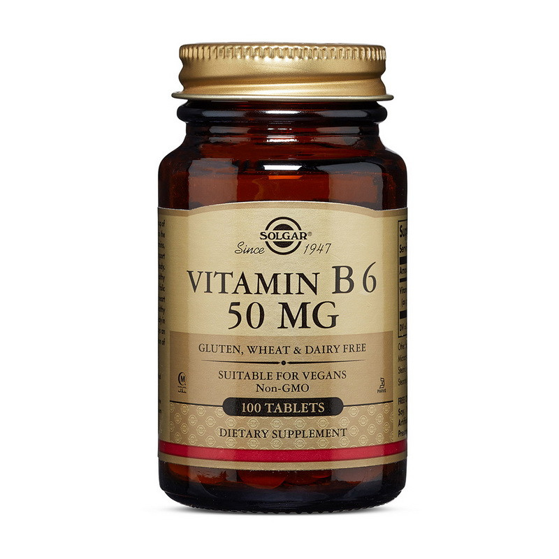 

Витамин Б-6 (пиридоксин гидрохлорид) Solgar Vitamin B6 50 mg (100 tabs)