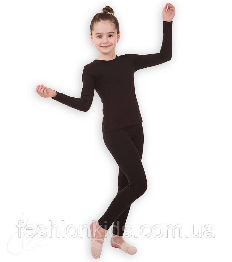 

Комплект для гимнастики с начёсом футболка+лосины 152-158, Черный