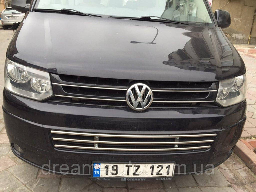 

Volkswagen T5 рестайлинг 2010-2015 гг. Цельная решетка в бампер (нерж)