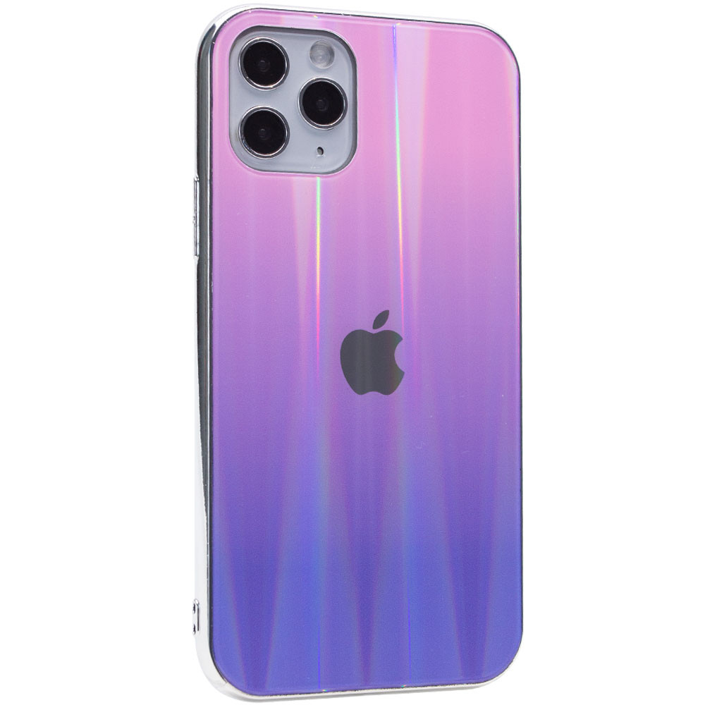 

TPU+Glass чехол Gradient Aurora с лого для Apple iPhone 11 Pro (5.8") Розовый / Сиреневый