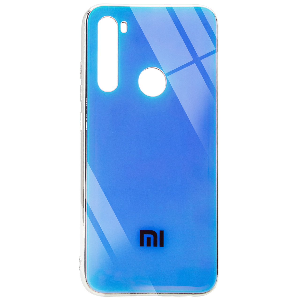 

TPU+Glass чехол Gradient Rainbow с лого для Xiaomi Redmi Note 8 Голубой