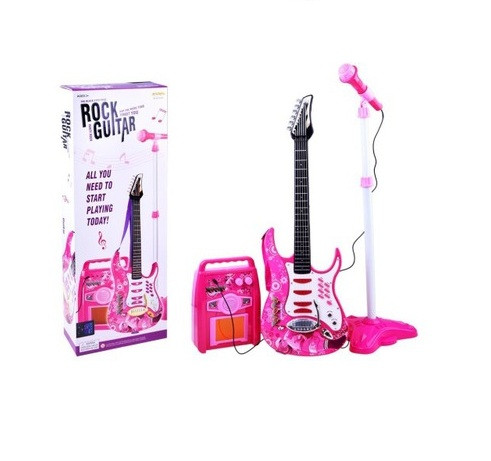 Комплект детской електро гитары + микрофон + усилитель G 4709