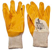 Перчатки рабочие нитрил жёлтый No.8 ( Intertool )