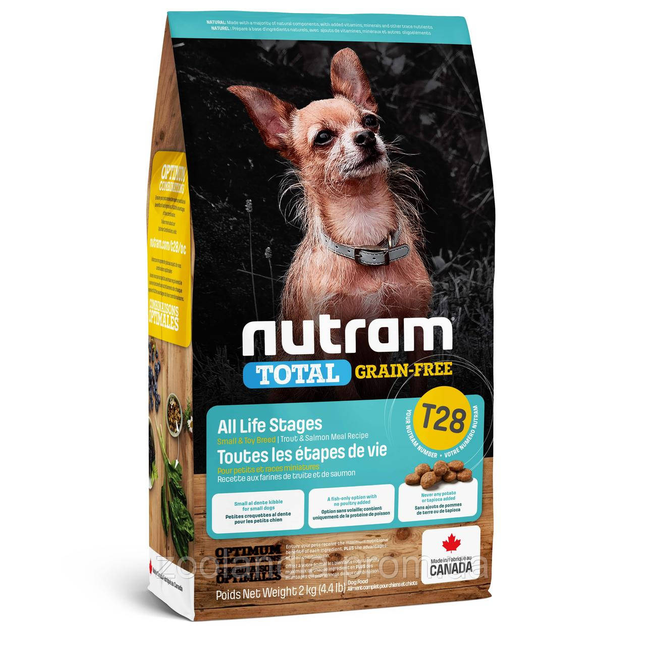 

Nutram(Нутрам) T28 Total Grain-Free Salmon & Trout Small Breed Dog Food - сухой корм для мелких пород собак (с