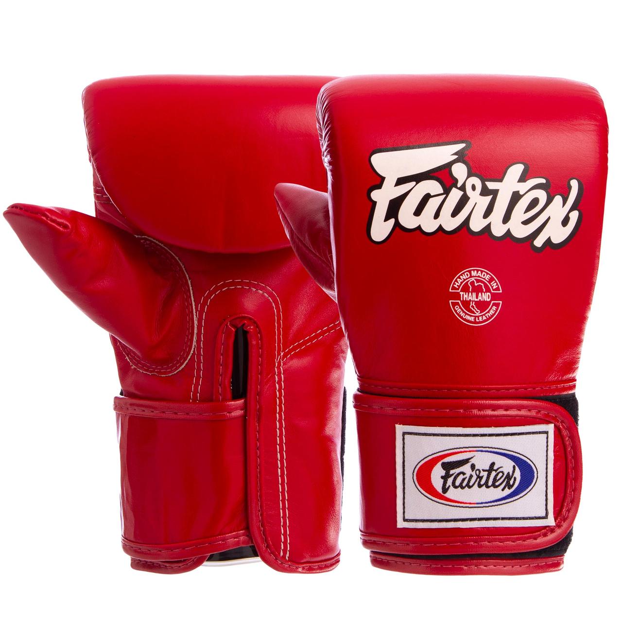 

Снарядные перчатки кожаные FAIRTEX TGT7 (р-р M-XL, цвета в ассортименте), Красный;синий