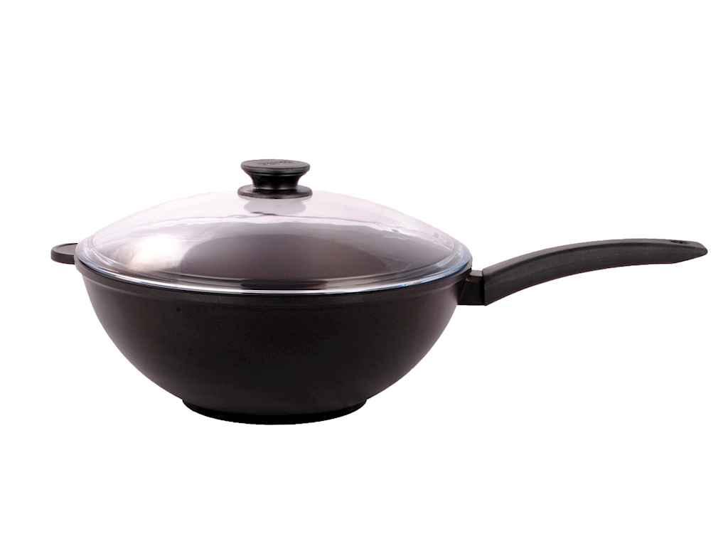 

Сковорідка ал. d=300мм WOK (а/п) скл. кришка (3002РС/3002ПС) ТМ БИОЛ