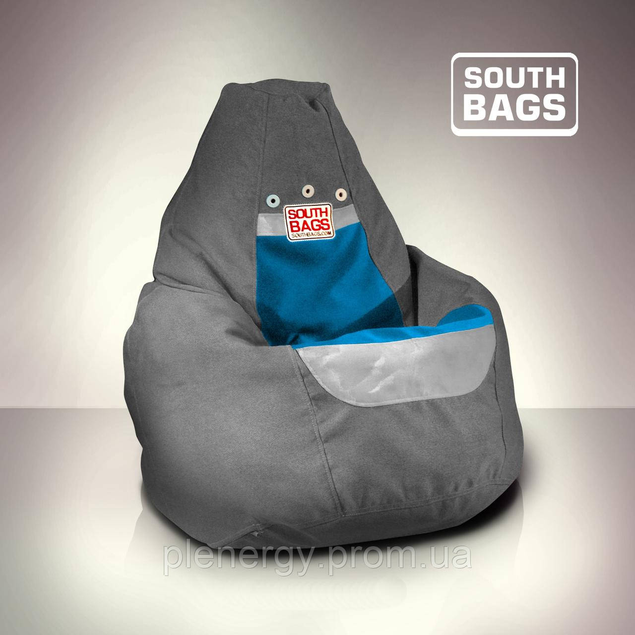 

Кресло South Bags Груша Трёхцветная Серая