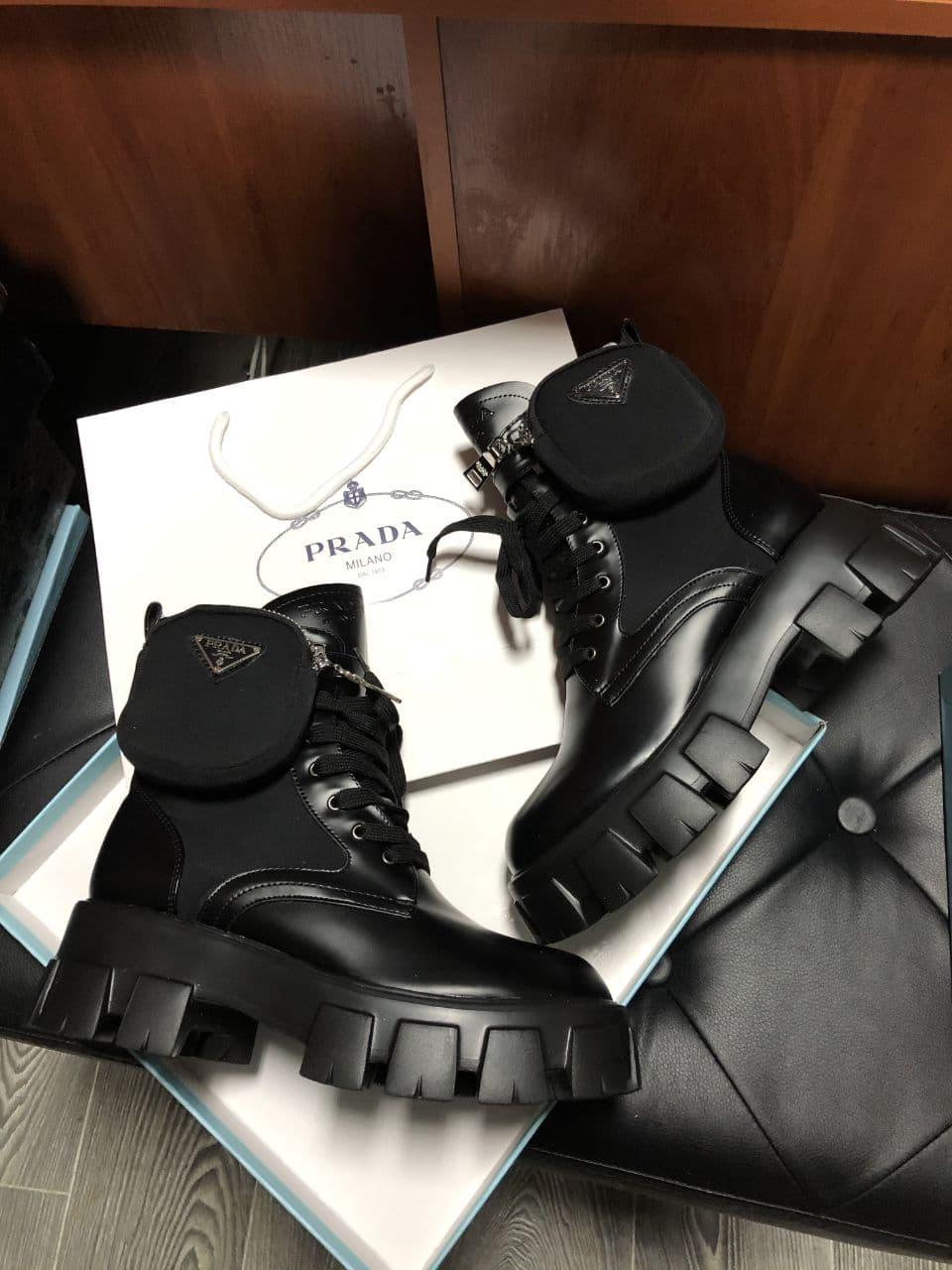 Прада Монолиз взуття жіноче. Prada Monolith боти на хутрі жіночі., ціна  2890 грн - Prom.ua (ID#1303608175)