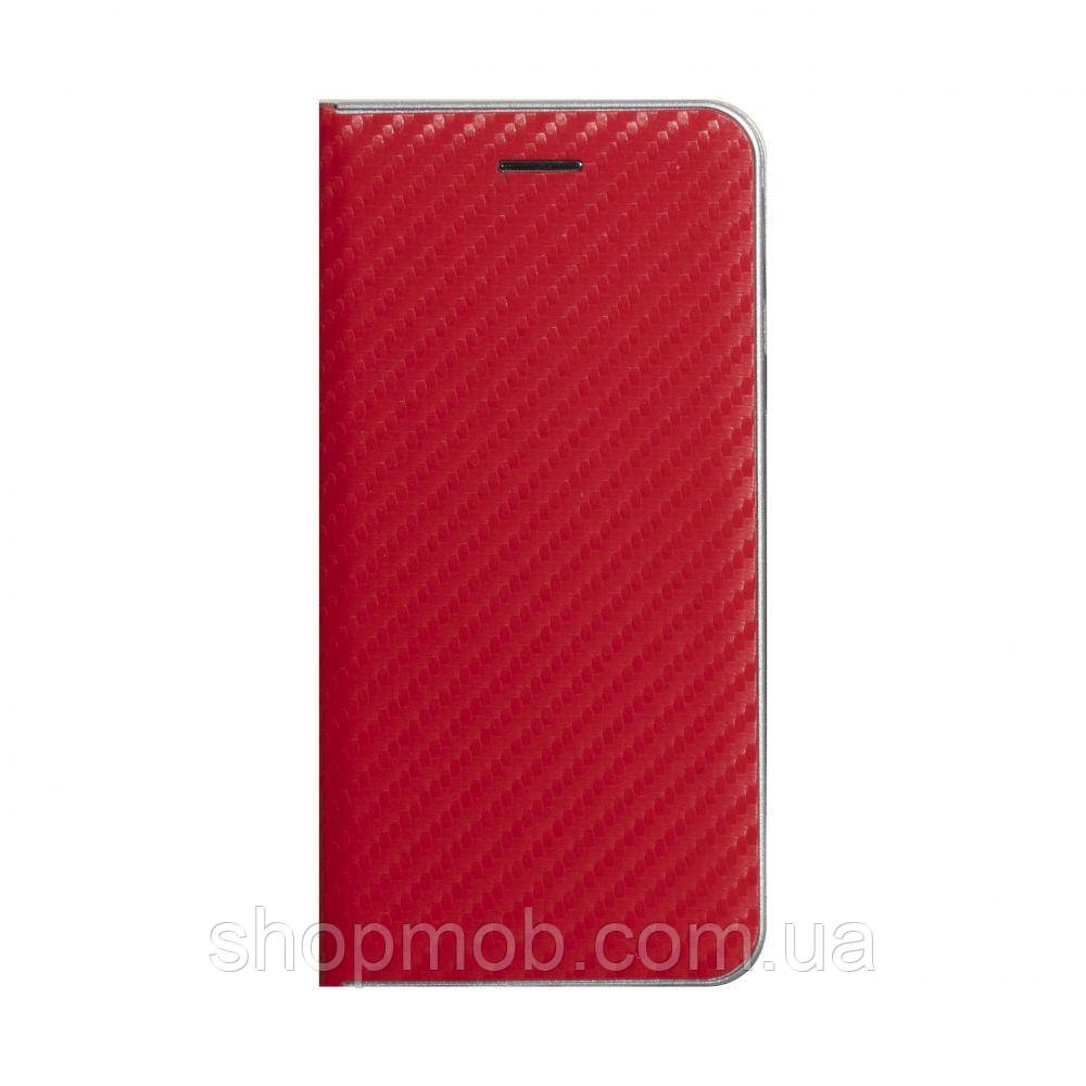 

Чехол-книжка Carbon for Xiaomi Redmi Note 9 Цвет Красный