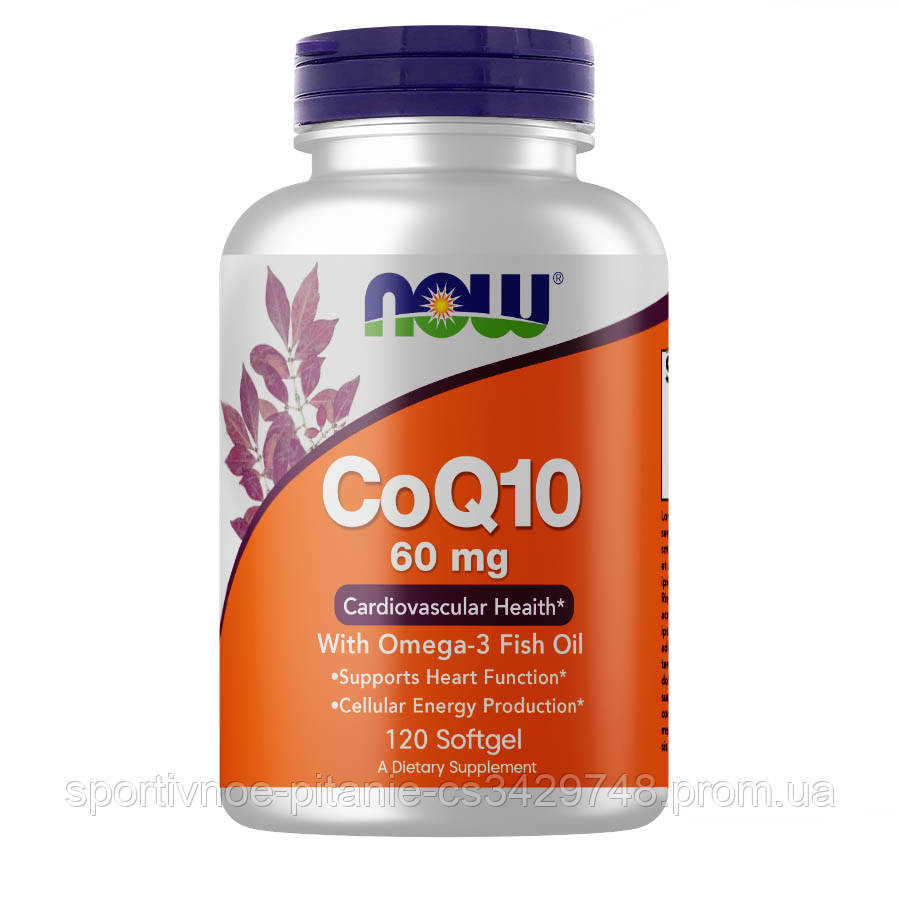 

Витамины и минералы NOW CoQ-10 60 mg with Omega-3 Fish Oil, 120 капсул