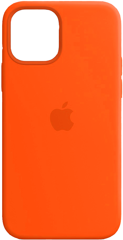 

Чехол силиконовый на айфон Silicone Case для iPhone 12 mini закрытый низ orange оранжевый