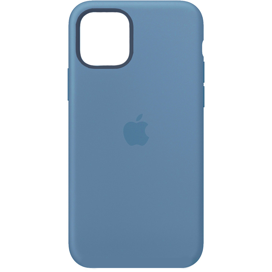 

Чехол силиконовый на айфон Silicone Case для iPhone 12 mini закрытый низ azure синий