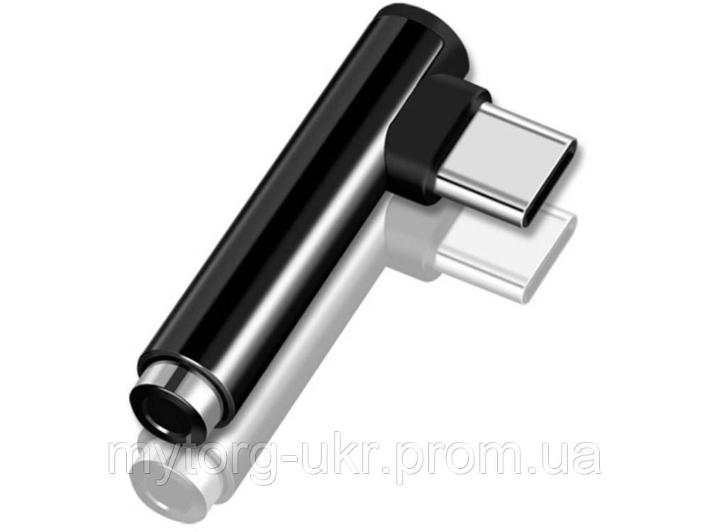 

Кутовий адаптер USB Type-C в Jack 3.5 мм Для смартфона Type-C в Jack 3.5 Чорний