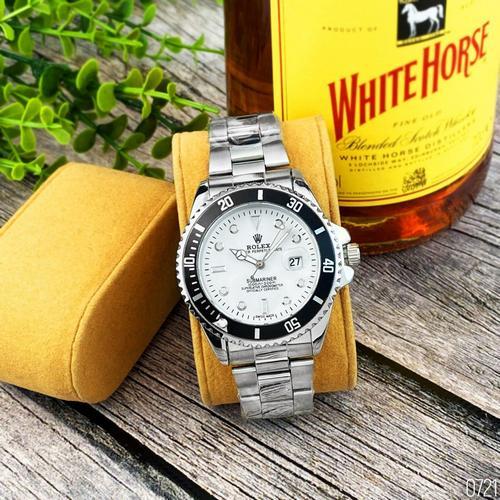 

Часы Мужские Rolex Submariner 2128 Silver-Black-White, Браслет серебряный, Белый цф