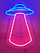 Неоновый настенный светильник UFO 30х20см, фото 2