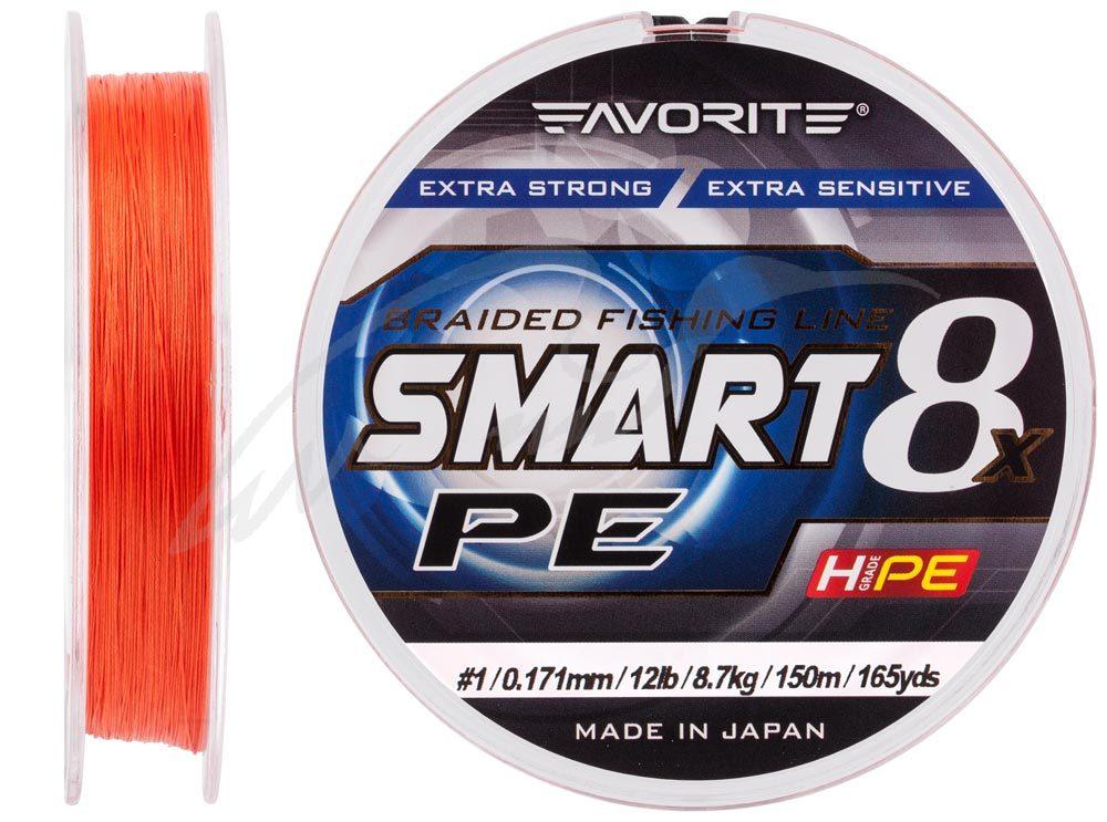 

Шнур Favorite Smart PE 8x 150м (red orange) #1.0/0.171mm 12lb/8.7kg, Красно-оранжевый