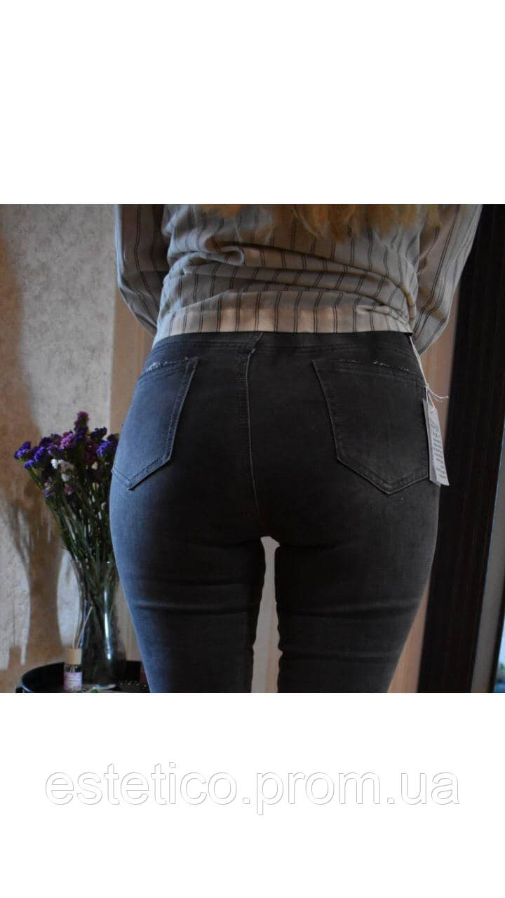 

Женские серые джинсы See See с рваным низом, SKINNY JEANS S