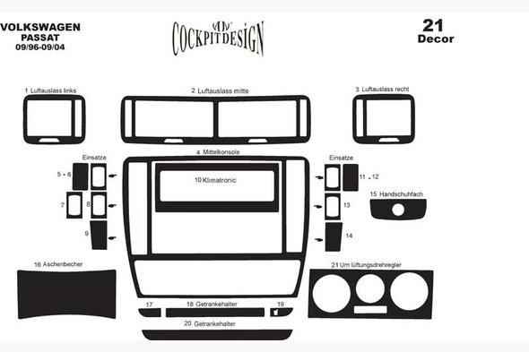 

Накладки на панель 1996-2004 Титан - Volkswagen Passat B5 1997-2005 гг.