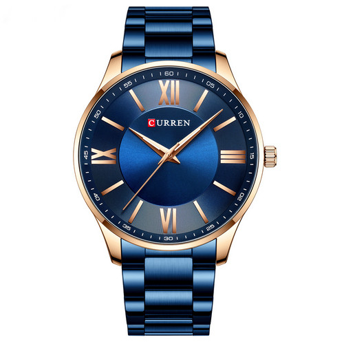 

Часы мужские недорого Curren 8383 Blue-Gold