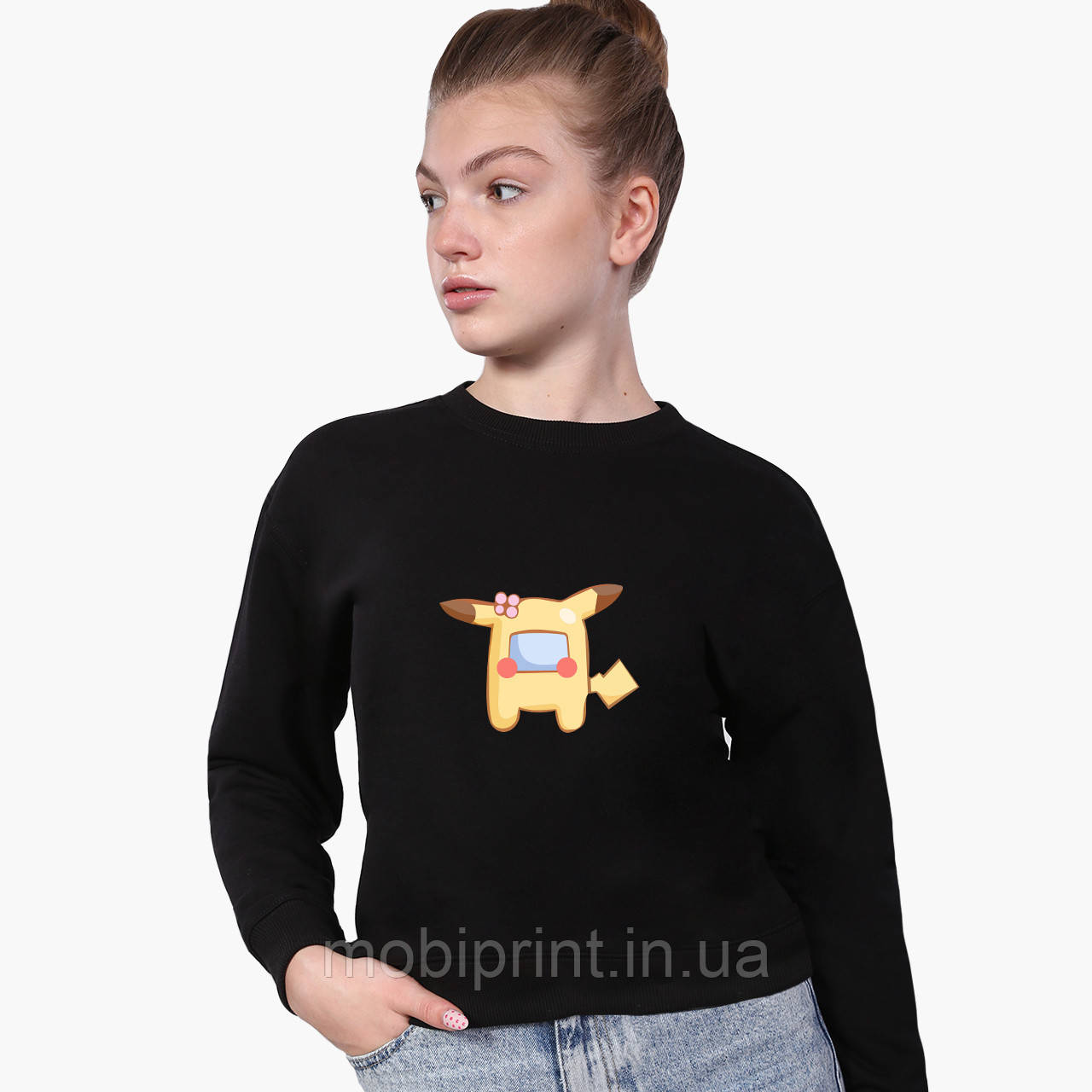 

Свитшот для девочки Амонг Ас Покемон Пикачу (Among Us Pokemon Pikachu) (9509-2419) Черный