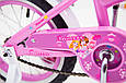 Испанский  детский розовый  велосипед для девочки  PRINCESS 18 дюймов от 6 лет с корзинкой и багажником, фото 9