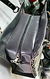 Женская серая сумка Michael Kors с ремешком на плечо и двумя ручками 30*20 см, фото 3