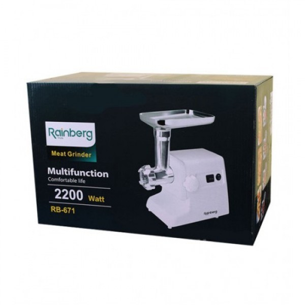 

Электромясорубка Rainberg RB-671 2200W White 112838, КОД: 1917617