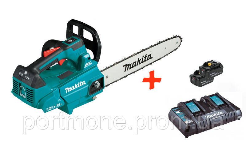 

Аккумуляторная бесщеточная цепная пила Makita DUC356Z+2 акк.18V 5 Ah+быстрозарядное ЗУ DUC356R2T2, КОД: