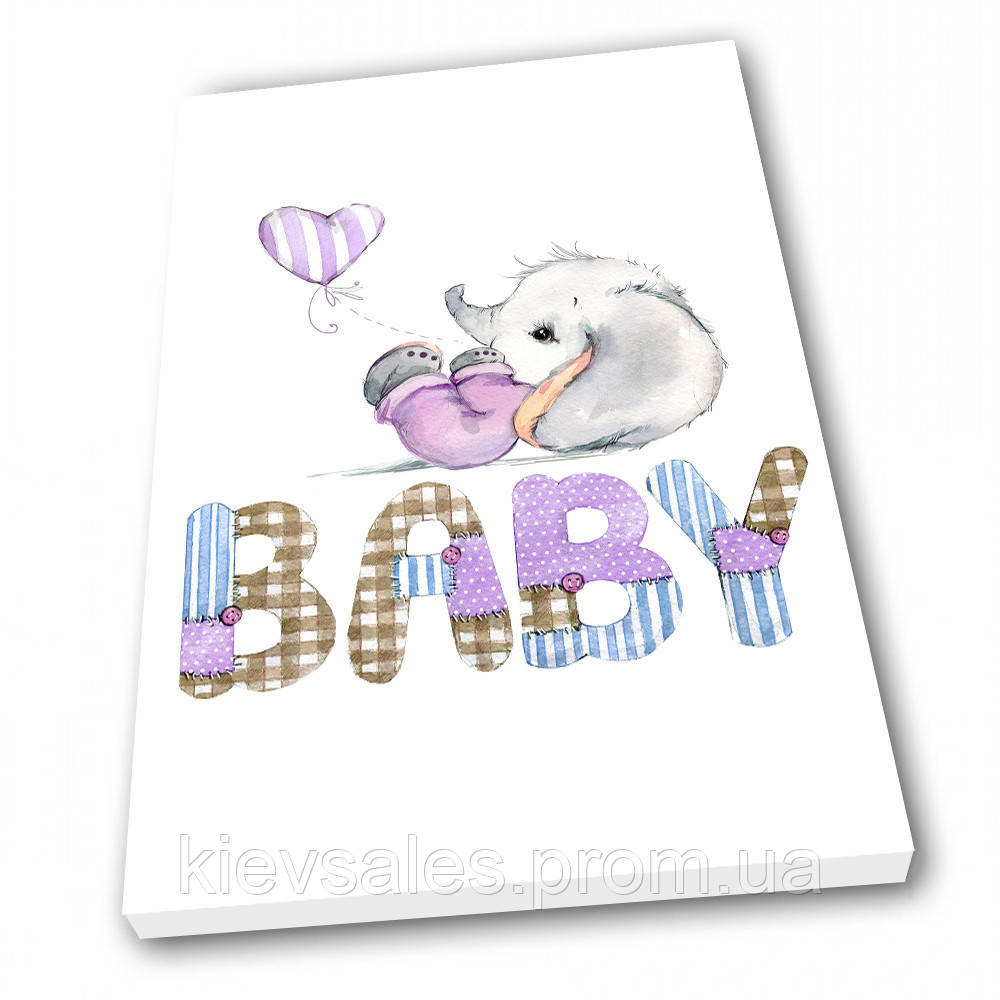 

Картина на холсте в детскую Kronos Top Baby Слоник девочка 60 х 80 см lfp6930431926080, КОД: 941896
