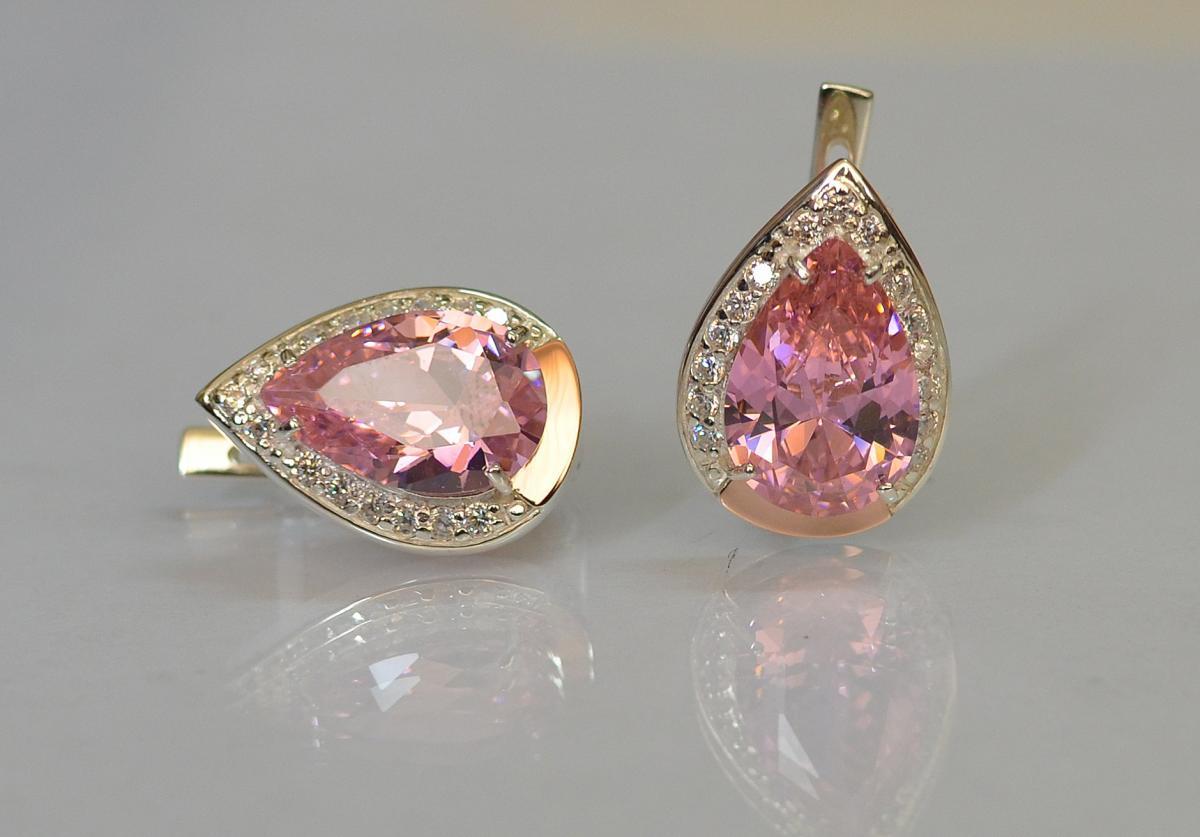 

Серебряные серьги Sil с золотыми пластинами 038s2-8 Розовый Sil-1212, КОД: 976856