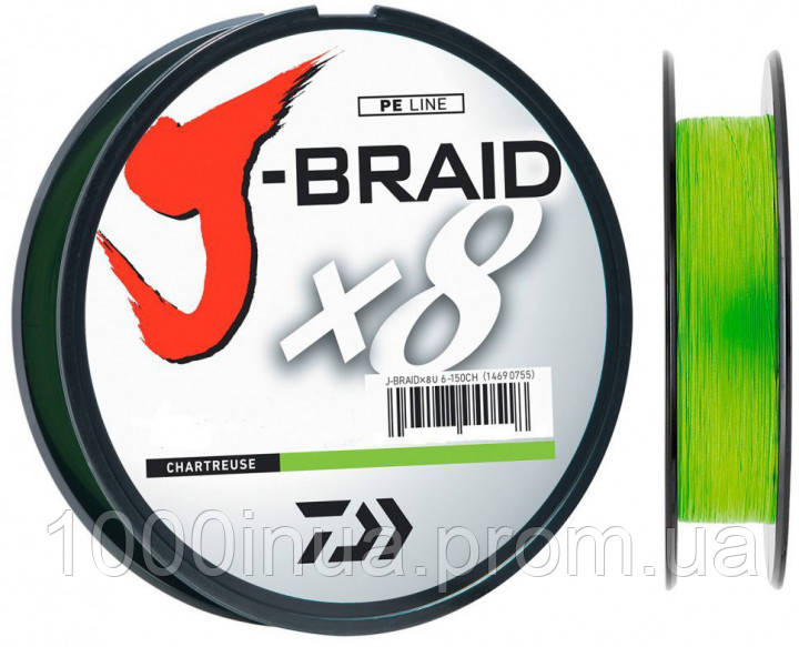 

Шнур рыболовный Daiwa J-Braid X8 0.06 мм - 150 м chartreuse, КОД: 2452626, Салатовый