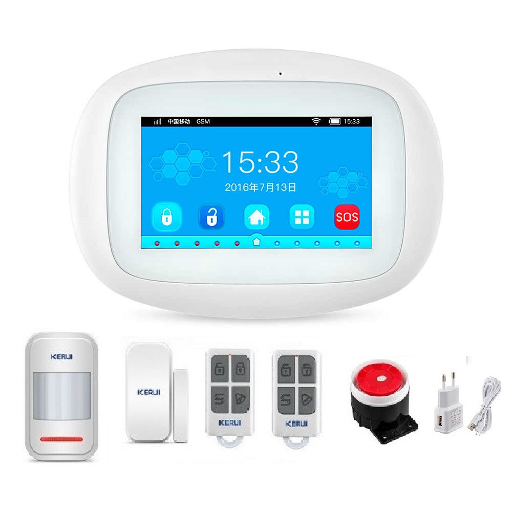 

Комплект сигнализации GSM WIFI KERUI K52 KDLLDFUIDD, КОД: 1893361