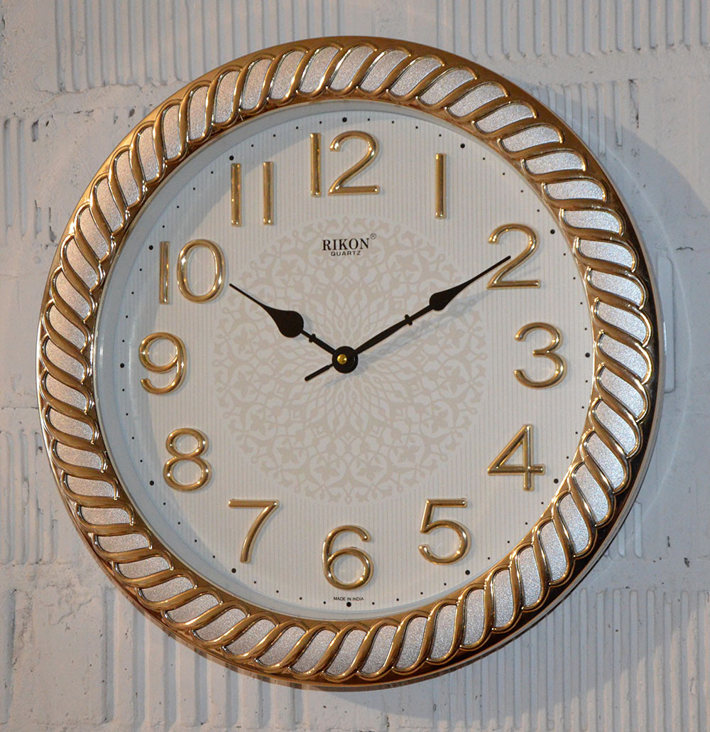 

Часы настенные "Rikon RK38" silver gold white (40 см.)