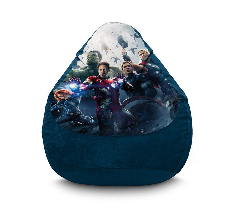 

Кресло мешок iPuff "Avengers. Team" Флок XXXL (100х135 см) Синий