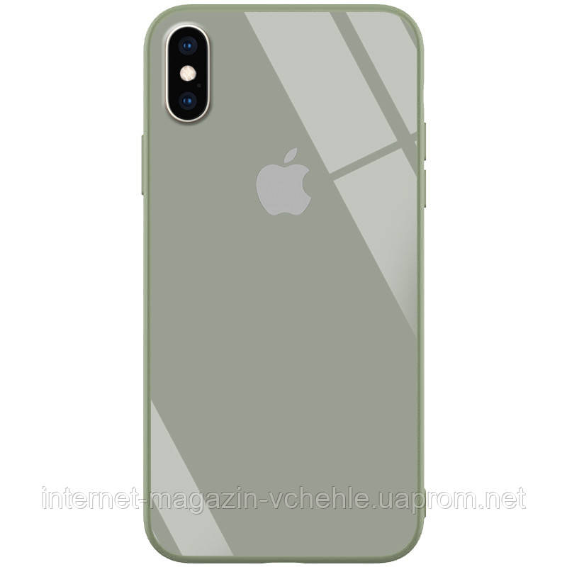 

TPU+Glass чехол GLOSSY Logo series для Apple iPhone XS Max (6.5") (Зеленый / Pine green) 788285