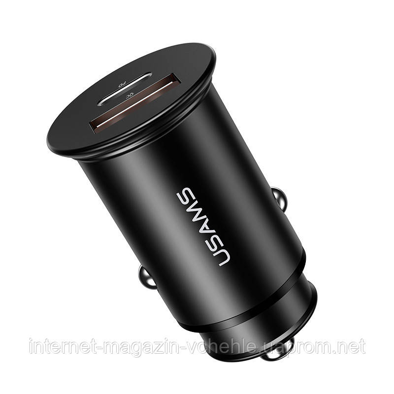 

АЗУ USAMS US-CC097 C15 QC4.0+PD3.0 Fast Charging Car Charger (Черный) 872132