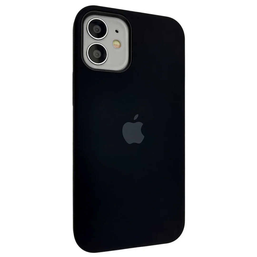 

Чехол силиконовый для iPhone 12 Черный микрофибра soft touch Silicone Case Cover