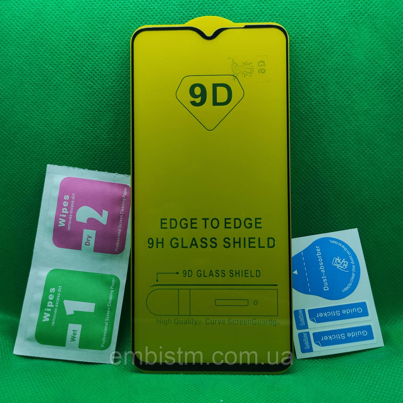 

Защитное стекло для Xiaomi Redmi Note 8 PRO Full Glue 9D 9H на весь экран телефона клей по всей поверхности, Черный