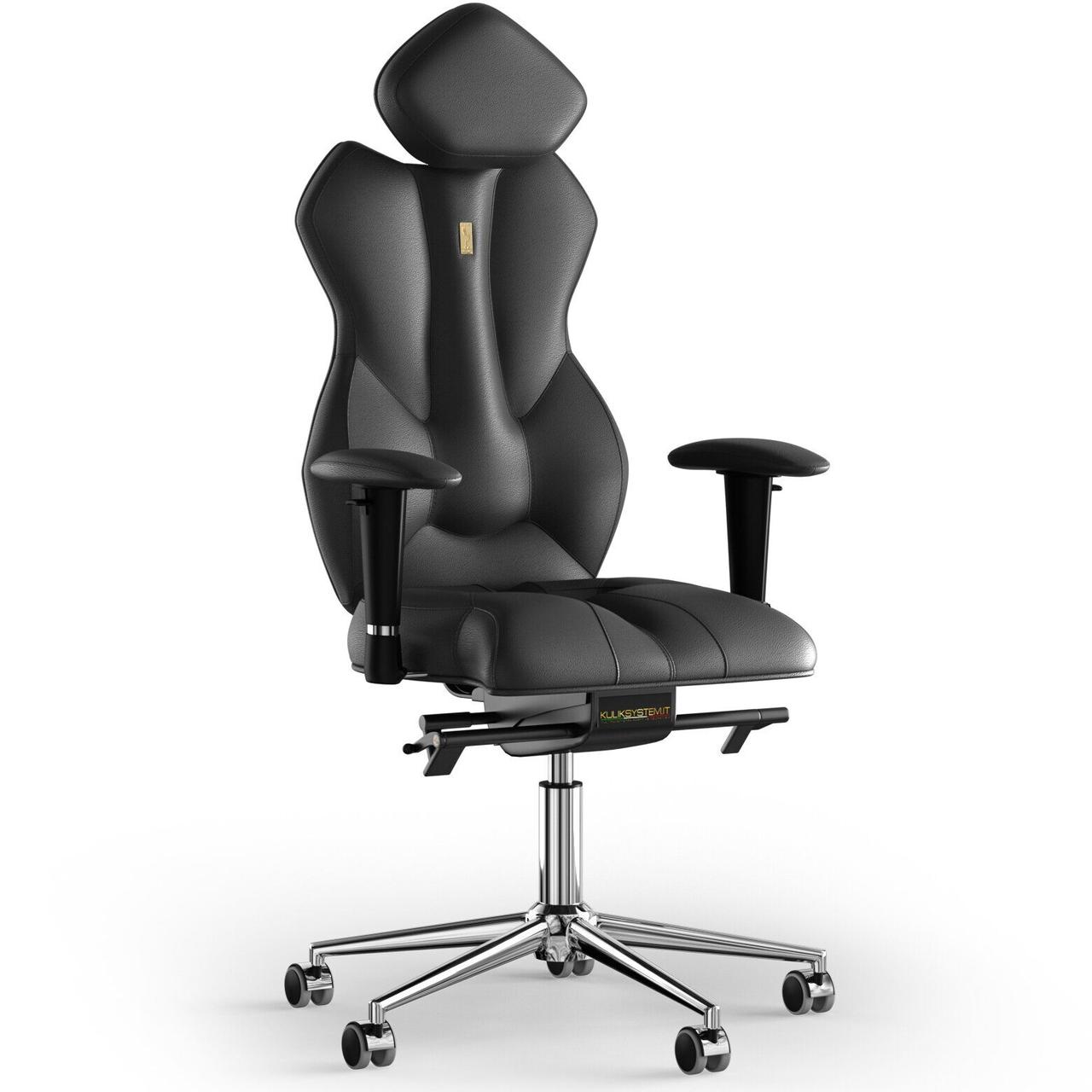 

Кресло KULIK SYSTEM ROYAL Кожа с подголовником без строчки Черный 5-901-BS-MC-0101, КОД: 1697130