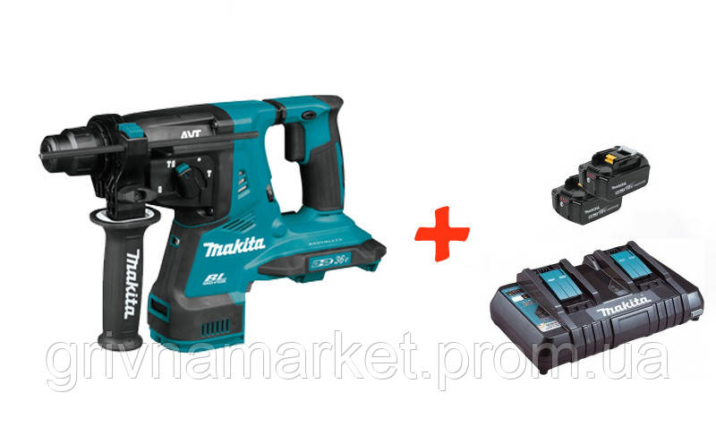 

Аккумуляторный перфоратор Makita DHR282ZU+2 акк.18V 5 Ah+быстрозарядное ЗУ DHR282R2T2, КОД: 2403173