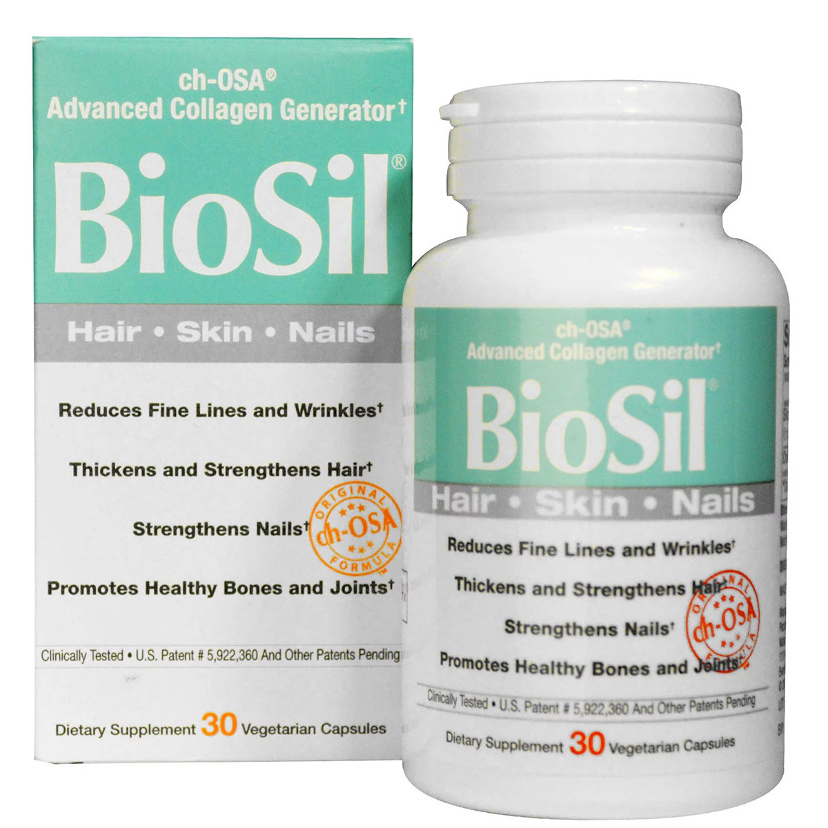 

BioSil, Активатор Коллагена, Collagen Generator, Natural Factors, 30 вегетарианских капсул